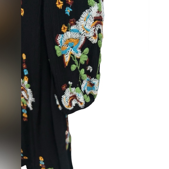 Free People Oxford Dress SMALL Embroidered Cottagecore Boho WhimsyGoth Lagenlook - Picture 6 of 16